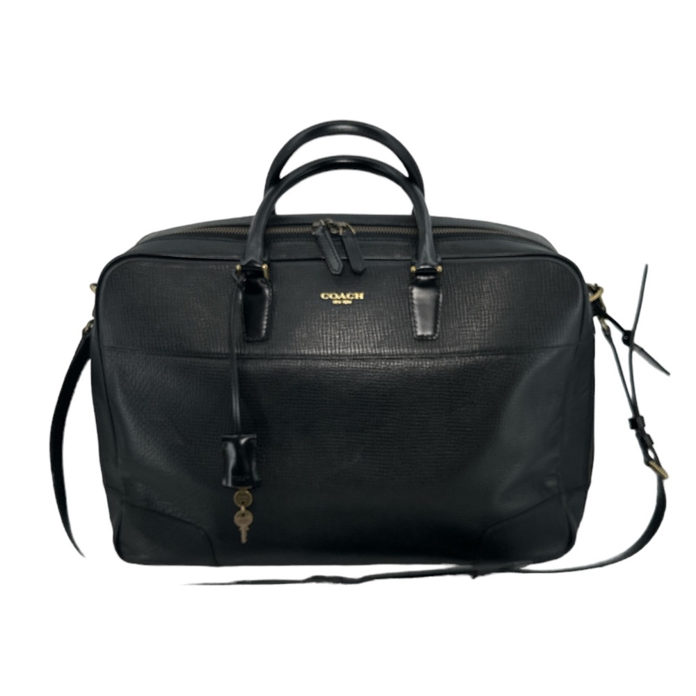 Black, COACH Textured Leather Carry-On, Travel SUITCASE design